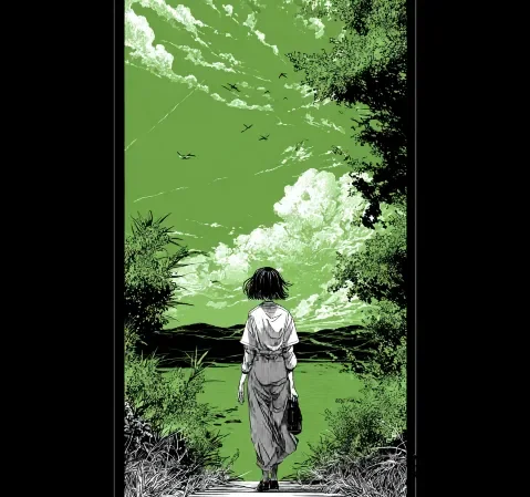 漫画条目拳台边的第九回合封面，拳台围绳与场馆灯光